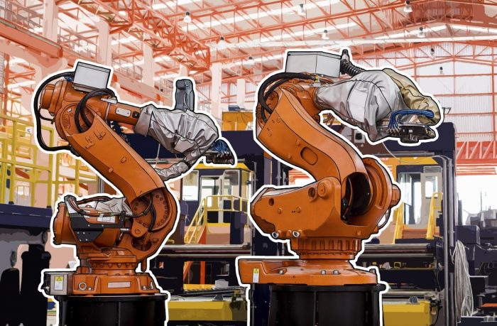 Thousands of factories around the world employ robots whose mechanical manipulators move boxes around, drill through parts, and perform other actions by following preprogrammed routines.